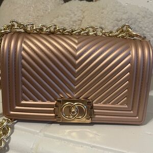 Gold Quilted Crossbody Bag with Chain Strap *FINAL SALE*